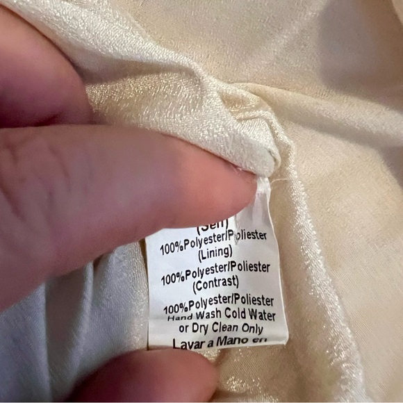 1X Sleeveless Cream Dress with Black Lace Appliqué and Ruffle Hem - Picture 3 of 3